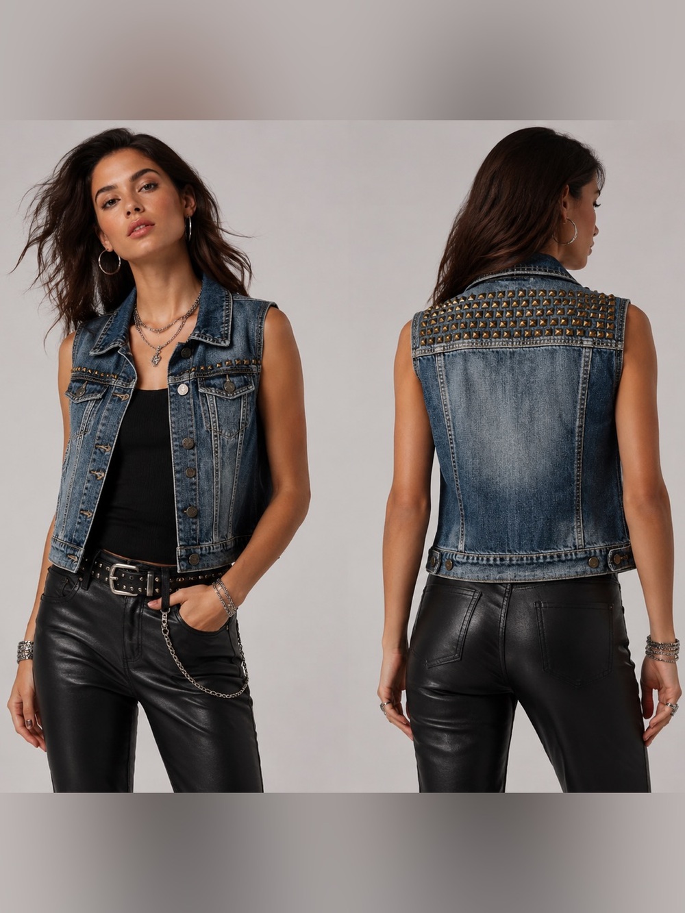 BDG Studded Denim Vest